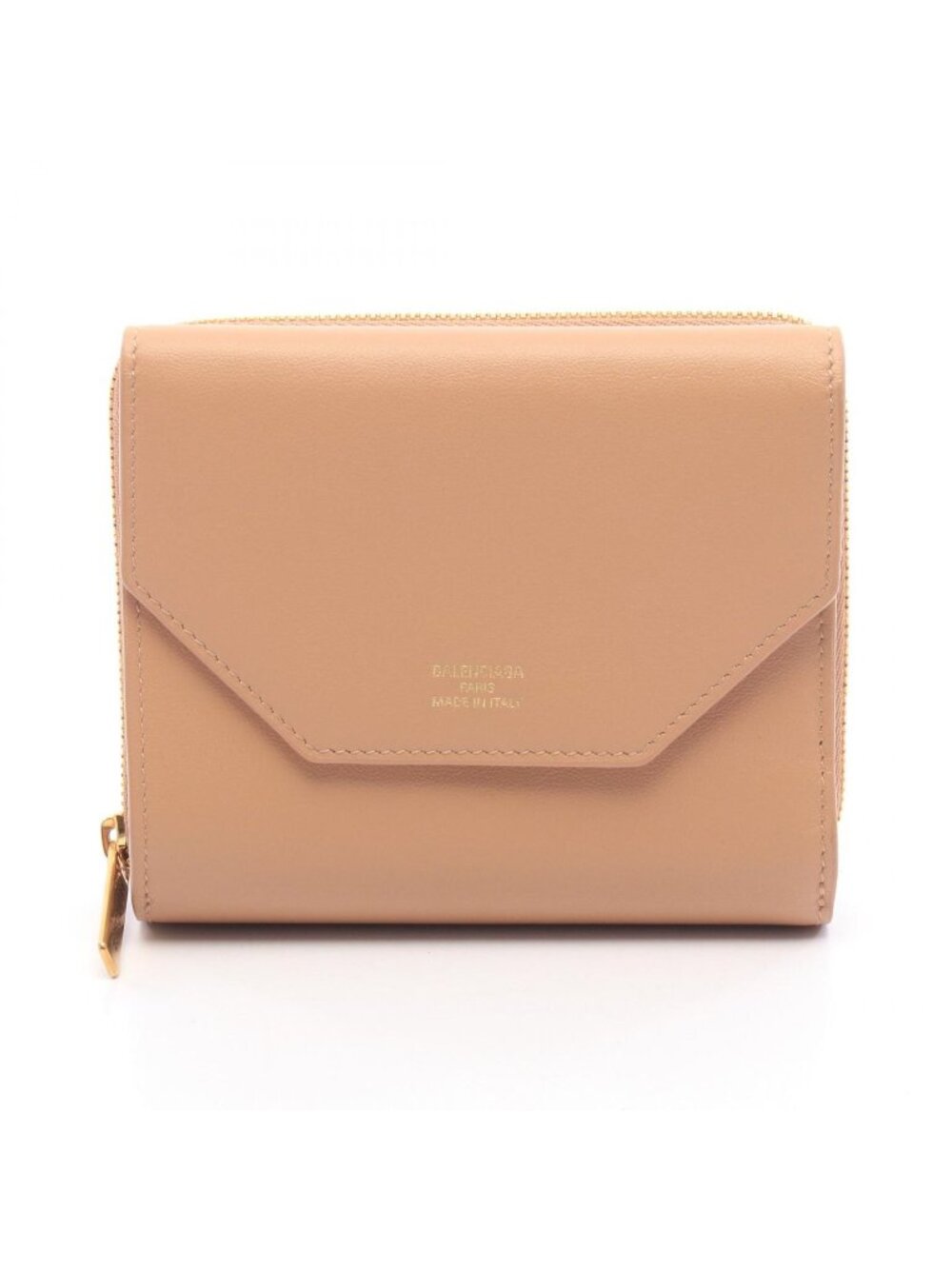 Balenciaga Trifold Wallet Envelope Beige Leather